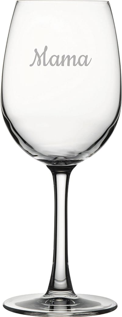 Gegraveerde witte wijnglas 36cl Mama