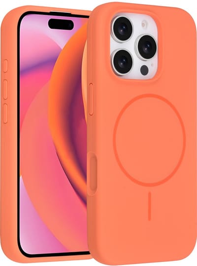 TUNIQ telefoonhoesje voor Apple iPhone 16 Pro - MagSafe siliconen backcover - Oranje