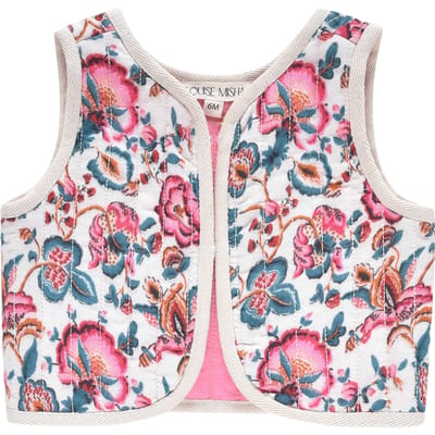Louise Misha Vest Oznale Cream Indian Flowers Size: 6M | Jackets Outlet | Unisex | Wit