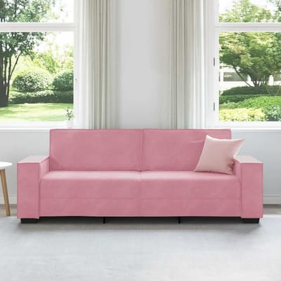 vidaXL - Driezitsbank - 220x78x84 - cm - fluweel - roze