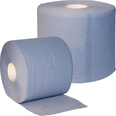 Uierpapier 3-laags verlijmd, blauw, 1000 vel, à 2rol