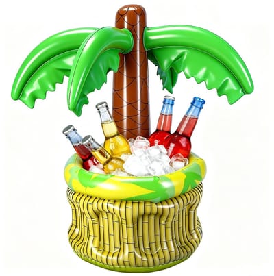 Dailygoods- IJsemmer Opblaasbaar - Drankkoeler - Palmboom - Feestaccessoire - Ruimtebesparend - Hoogwaardig PVC