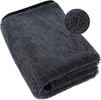 Handdoeken-Microvezel handdoek-Auto Droogdoek-Microvezeldoek -Extra Groot en Dik XXL -90x60cm- Microvezel Reinigingsdoeken - Super Absorberende Droogdoek- Zwart-500GSM