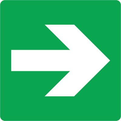 Vluchtroute sticker 150x150 mm - vinyl - ISO 7010 E005