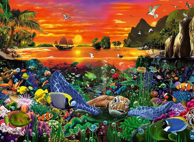 Ravensburger puzzel Reef Turtle - legpuzzel 500 stukjes schildpad.