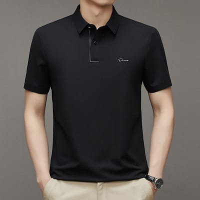 Zomer Effen Kleur T-shirt met Korte Mouwen Naadloos Casual Zakelijk Poloshirt Top voor Jonge en Middelbare Mannen 4XL