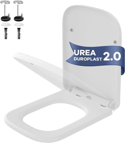 Toiletbril D-Vorm met Softclose en Quick Release - Antibacterieel Duroplast - Verstelbare RVS Scharnieren - Wit