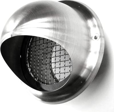Paneir Airdesigns - Bolrooster Ø 180 mm - grofmazig gaas - geborsteld RVS