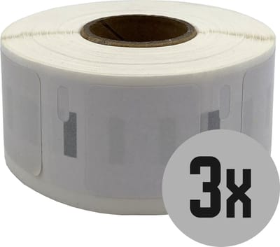 DULA Dymo Compatible labels - Wit - S0929120 - Vierkante etiketten - 3 rollen - 25 x 25 mm - 750 labels per rol