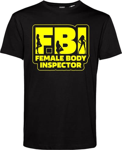 T-shirt Female Body Inspector | Carnavalskleding heren | Carnaval Kostuum | Foute Party | Zwart | maat XS