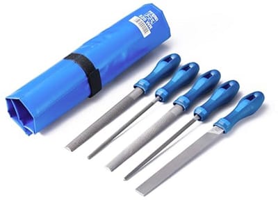 Werkplaatsvijlset 5 vijlen in PVC-roltas - 200 mm - Voor veelzijdige toepassingen