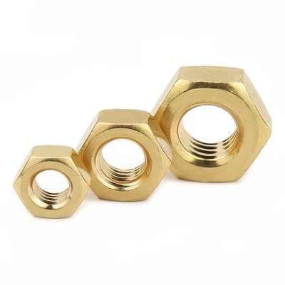 Dailygoods- Zeskantmoeren Messing - Bevestigingselementen - Zeskantzekeringsmoeren - 100 Stuks - Robuust en Duurzaam - Hoge Kwaliteit - Bevestigingselement
