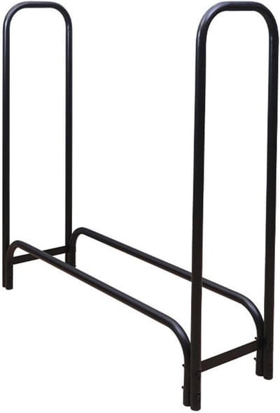 Metalen Houtmand - Houtopslag Rek - Haardhout Opslag - Ruimtebesparend Verticaal - 66x46x10 cm - Zwart
