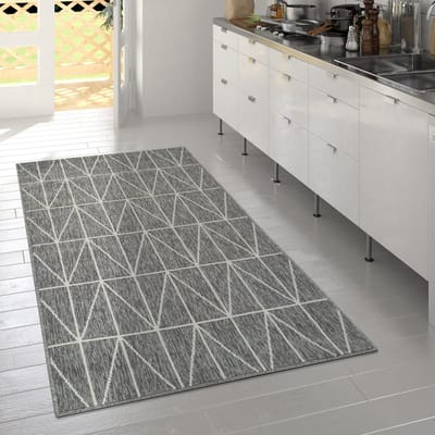 Flycarpets Binnen & Buitenkleed - Vloerkleed Bruliza - Geo - Grijs