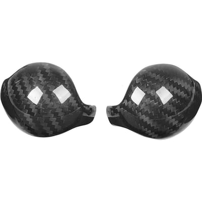 2 stuks Linkse Aandrijving Koolstofvezel Versnellingspookknop Cover Past op Ford Mustang 2015 2019 gray