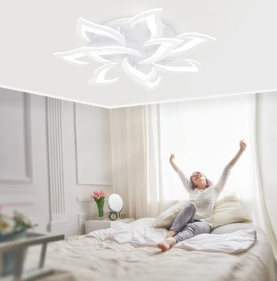 10 Lotus Plafond Verlichting - Moderne LED - Woonkamer - Keuken - Slaapkamer - Kinderkamer - Plafonnière - Dimbaar Met Afstandsbediening en App