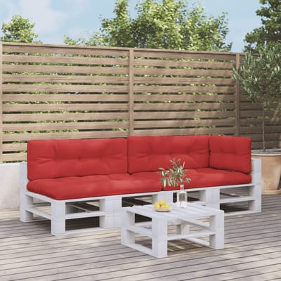 vidaXL - Palletkussens - 5 - st - stof - rood