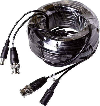 Camera Kabel - Video Stroomkabel - Beveiligingssysteem - Man-naar-man - 30 meter - Zwart