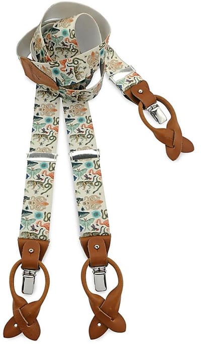 Sir Redman - Bretels - bretels Vintage Animals - ecru / groen / oranje