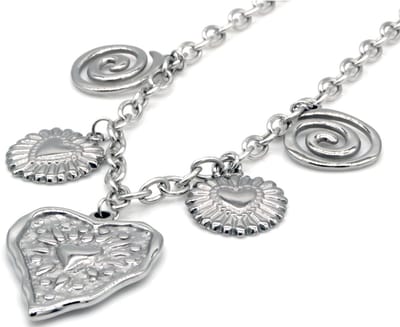 Ketting met XL bedels - RVS - zilverkleurig - 40-45 cm - dames
