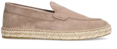 Manfield - Heren - Beige suède espadrilles - Maat 45