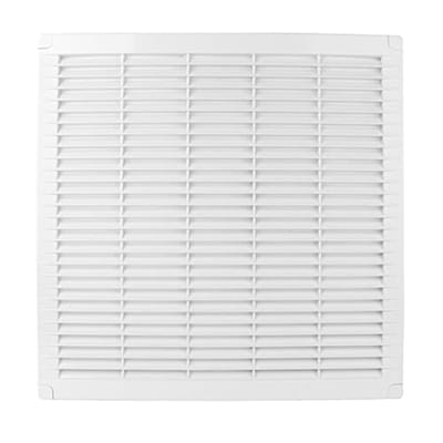 Ventilatierooster 350 x 350 mm - Hoekig kunststof afvoerluchtrooster met insectenbescherming