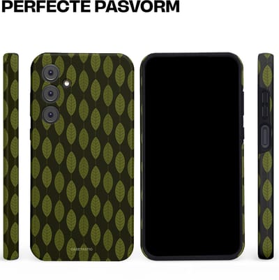 Casetastic hoesje geschikt voor Samsung Galaxy A35 - Dubbellaagse bescherming - Donkergroene Bladerendek - Fashion Case - Zwart Donkergroen