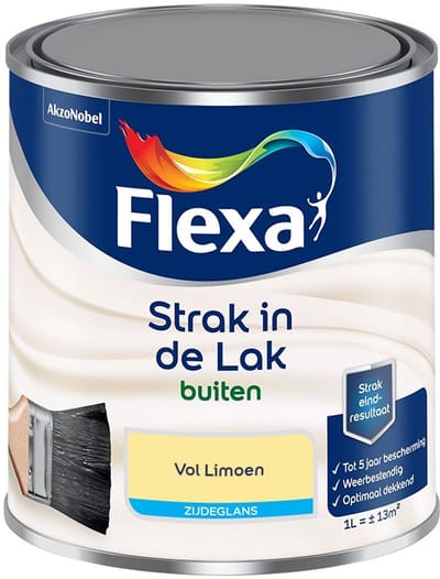 Flexa - Strak In De Lak Buitenlak Zijdeglans - Vol Limoen - Mengverf - 1 L