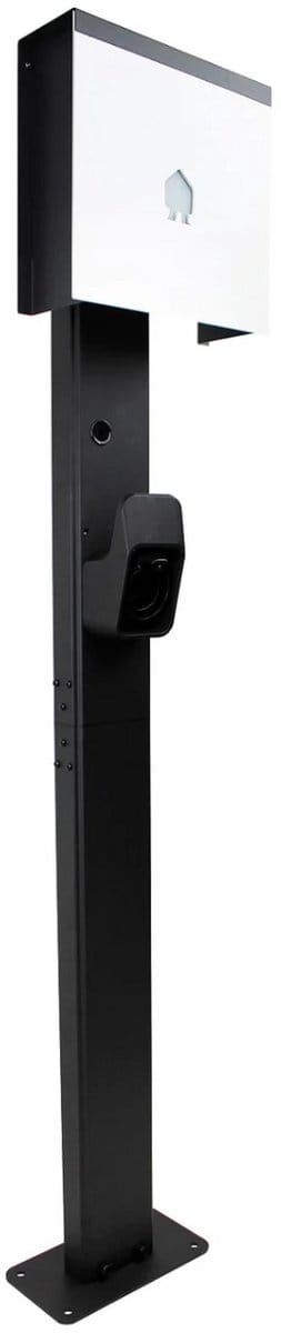 Smappee Montagepaal - Geschikt voor alle Smappee Wallboxen - Metaal - Zwarte Bevestigingspaal Smappee - Inclusief Stekkerhouder