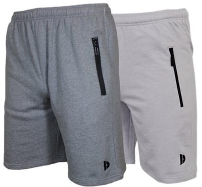 2-Pack Donnay - Joggingshort (Nick) - Sportshort - Heren - Silver-marl/Light grey (804) - maat S