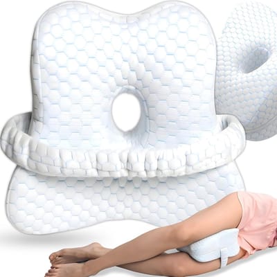 Orthopedisch Kniekussen voor Zijslapers - Kniekussen - Kniekussen voor in Bed - Beenkussen - Knie Kussen - Kniekussens - Zijslaapkussen - Artrose - Heupklachten - Houding correctie - Wit
