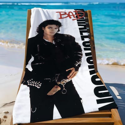 Hete Zanger Michael J-Jackson Handdoek Sport Sneldrogend Reis Kampeeruitrusting Zandbestendig Zacht Licht Groot Strandlaken STJ40x70CM white