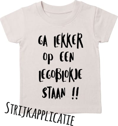 Strijkapplicatie - Ga lekker op een legoblokje staan