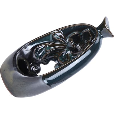 Wierookbrander Keramische Backflow Wierookhouder voor Theehuis Huis Kantoor Decoratie black