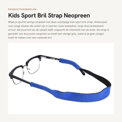 Dailygoods- Brillenlanyard - 5 Stuks - Neopreen - Waterdicht - Antibotsing - Verstelbaar - Geschikt voor verschillende hoofdmaten - Brillenband