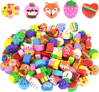 Gummen voor kinderen-300 Mini-gummetjes - Dieren - Multipack novelty-gummetjes - Kleine potloodgummetjes - Huiswerk voor scholieren - Beloningen voor op school - Prijzen - Feestgunsten