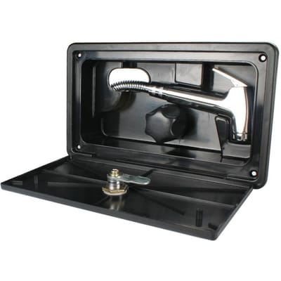 Boîte de douche extérieure pour camping-car Kit de boîte de douche Interrupteur Froid Chaud Kit pour bateau marin Camping-car noir