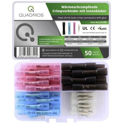 Quadrios 23C495 Stootverbinder 0.3 mm² 4 mm² Wit, Rood, Blauw, Zwart 50 stuk(s)