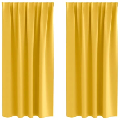 vidaXL Zwart-out Gordijnen met Ringen 2 st Mosterdgeel 175 x 140 cm