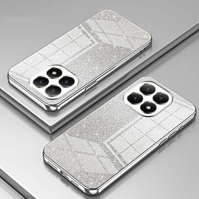 Hoesje geschikt voor Xiaomi 15T - Phonesta Crystal Sparkle Glitter Silicone Back Cover - Zilver