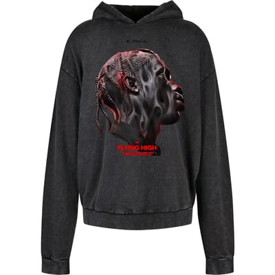 Mister Tee - Flying High Oversize acid Hoodie/trui - XS - Zwart