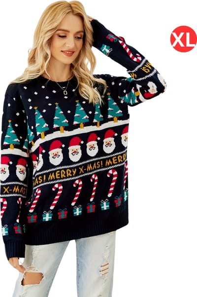 Bovista Kersttrui - Dames - Foute Kersttrui - Christmas Sweater - Kerst Sweater - Christmas Jumper - Pyjama - Winter - Maat XL - Schattig