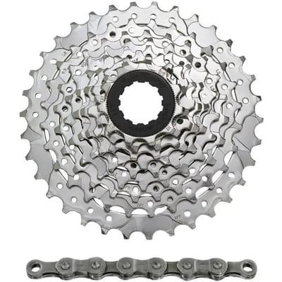 Cassette met ketting Sunrace M96 11-34 Shimano Nickel
