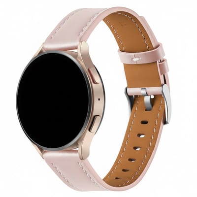 Leren bandje - geschikt voor Garmin Venu 2s / 3s / 4 (41mm) / Vivoactive 4s / Forerunner 255s / 265s - Huawei Watch GT 5 Pro - 42mm / GT 6 / GT 5 / GT 4 - 41mm - gesp - roze