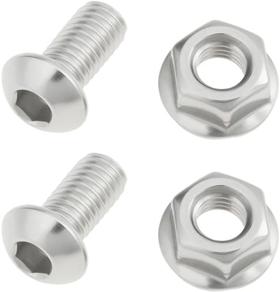 Dailygoods - 2 stuks M6x12mm Motorfiets Batterij Deksel Klink Schroeven met Moeren