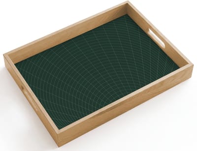 Dienblad hout 40x30 cm - Schootdienblad - Tunnel lijnen - Groen - Abstract - Borrelplank rechthoek - Plateau dienbladen