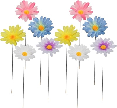 Madeliefjes Tuinsteker - Bloem Decoratie - Tuin Verfraaiing - Weerbestendig Metaal - 30 cm - Kleurrijk