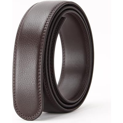 Tweede Laag Koeienhuid Riemstrip voor Lederen Lichaam Echte Lederen Riemstrip Automatische Gesp Riemstrip 110-130cm black