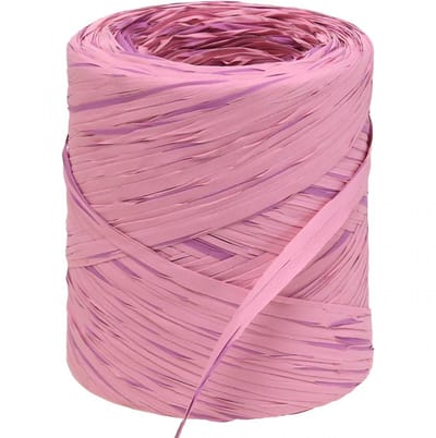 Raffia veelkleurig cadeaulint roze-roze, bloemistenbenodigdheden, deco