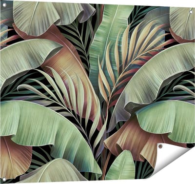 Gards Tuinposter Tropische Bladeren - 100x80 cm - Tuindoek - Tuindecoratie - Wanddecoratie buiten - Tuinschilderij